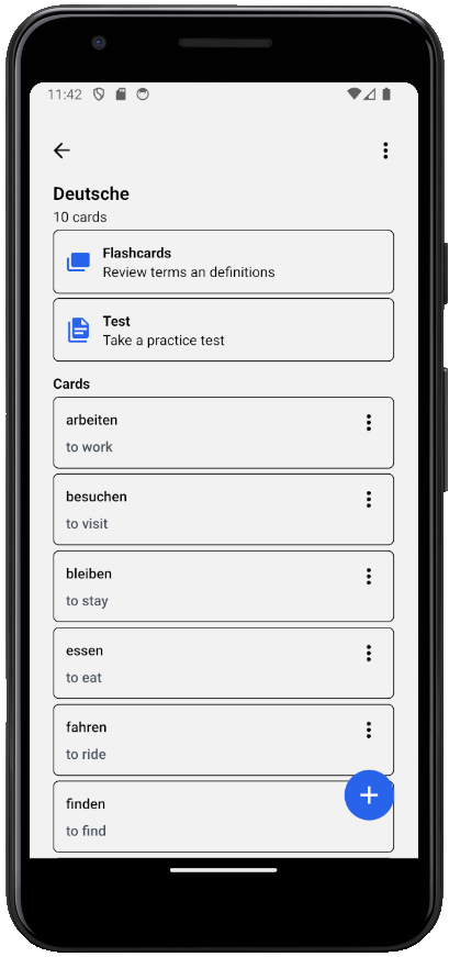 Flashcards Mobile App